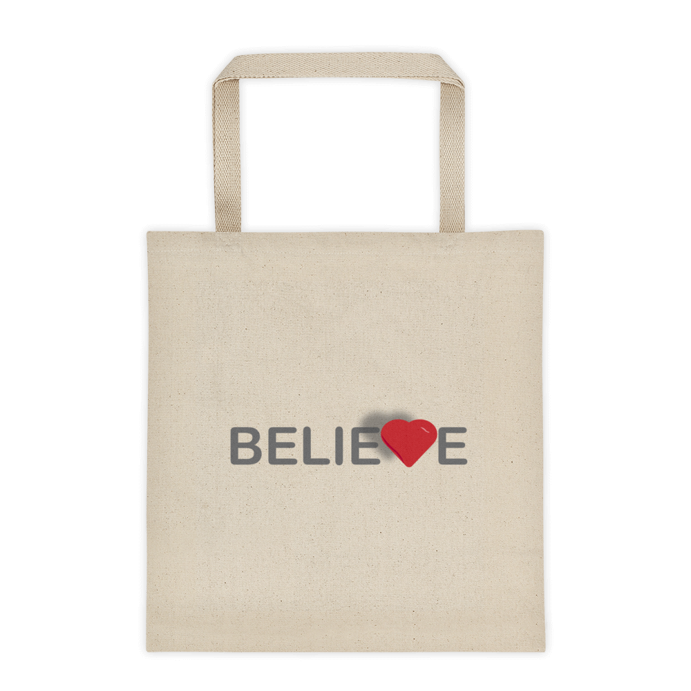 Believe Canvas Tote Bag