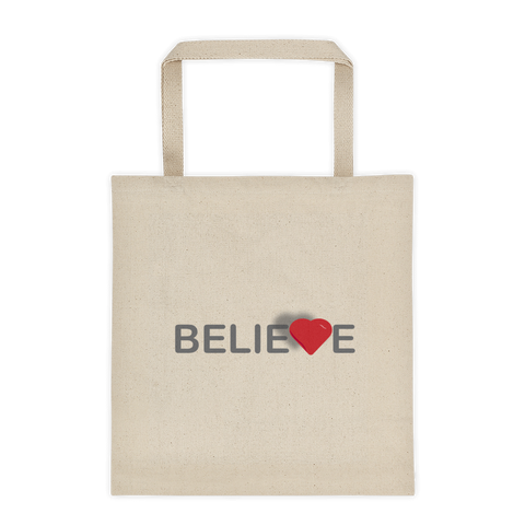Believe Canvas Tote Bag