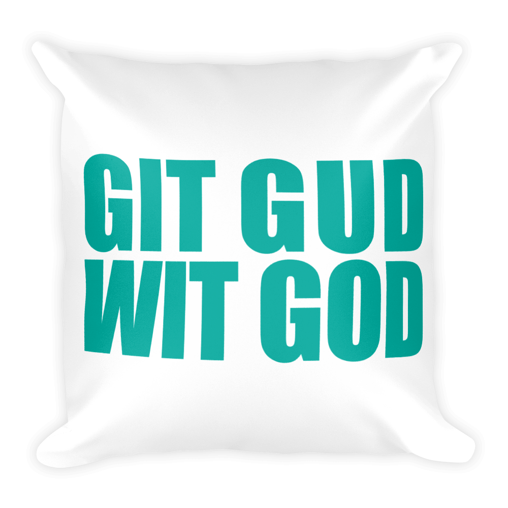 Git Gud Square Gamer Pillow - Teal/White – faith & honesTee