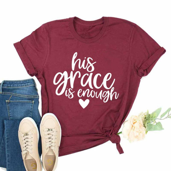His Grace is Enough Ladies Cotton Graphic Tee