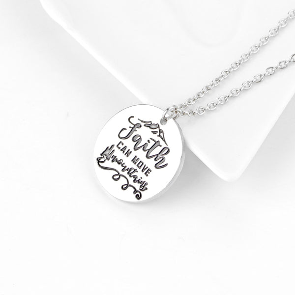 Faith Can Move Mountains Silver Pendant Necklace