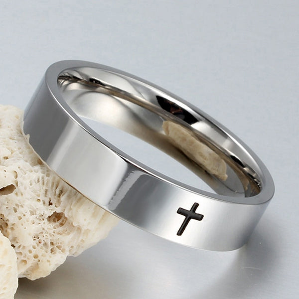 Stainless Steel Cross Ring
