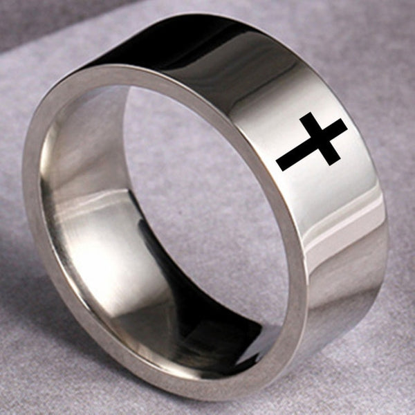 Stainless Steel Cross Ring