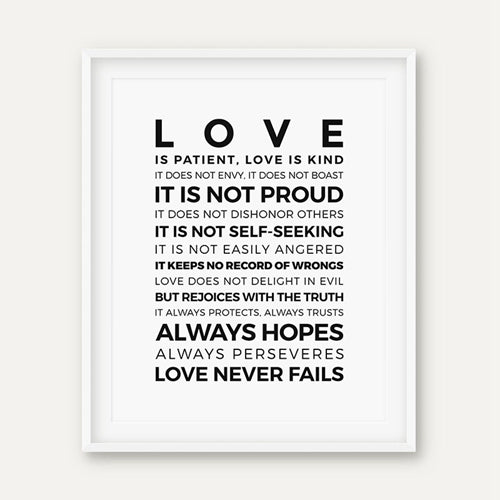 Love is Patient Love is Kind Poster Print
