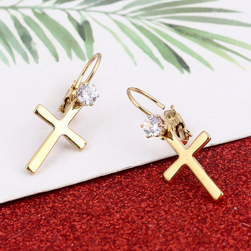 Cross Earrings with Lever Back