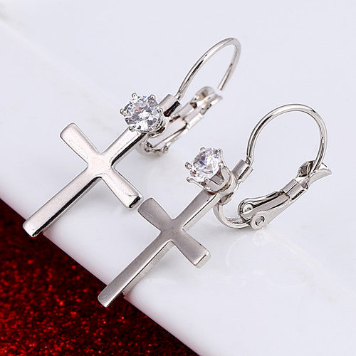 Cross Earrings with Lever Back