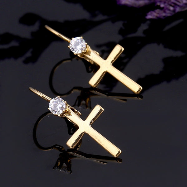 Cross Earrings with Lever Back