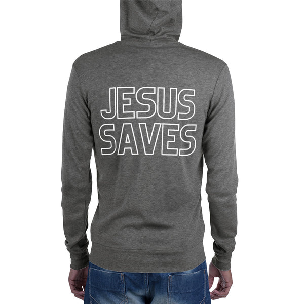 Jesus Saves Zippered Hoodie