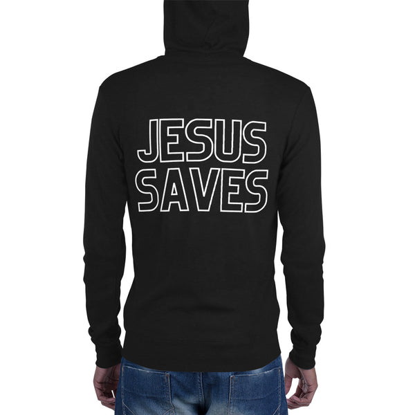 Jesus Saves Zippered Hoodie