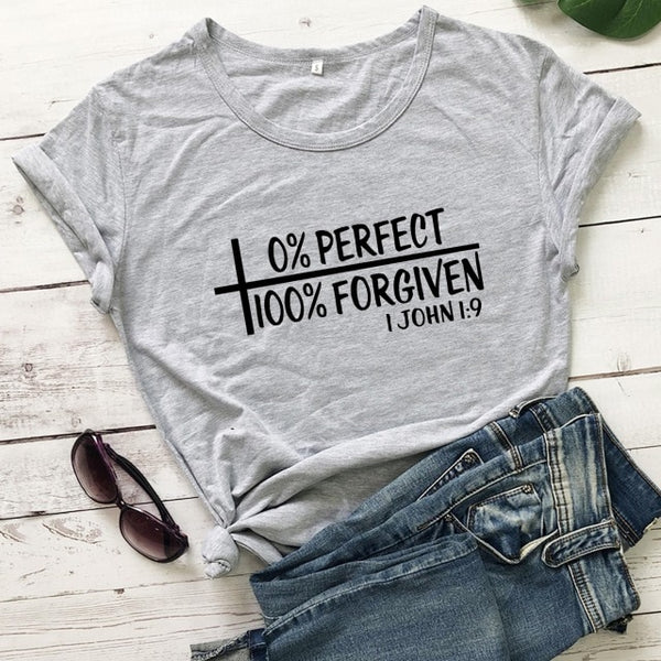 Imperfect but Forgiven Scripture Ladies T-Shirt