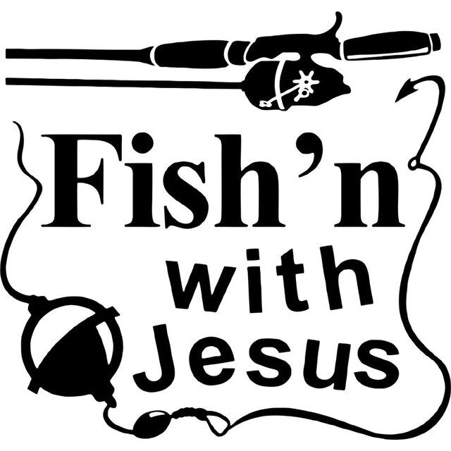 Fish'n With Jesus Car Decal