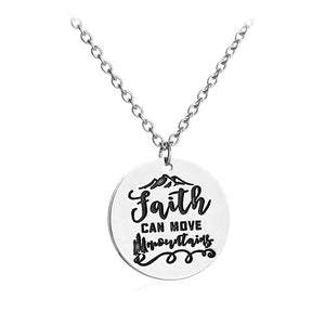 Faith Can Move Mountains Silver Pendant Necklace