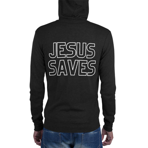 Jesus Saves Zippered Hoodie